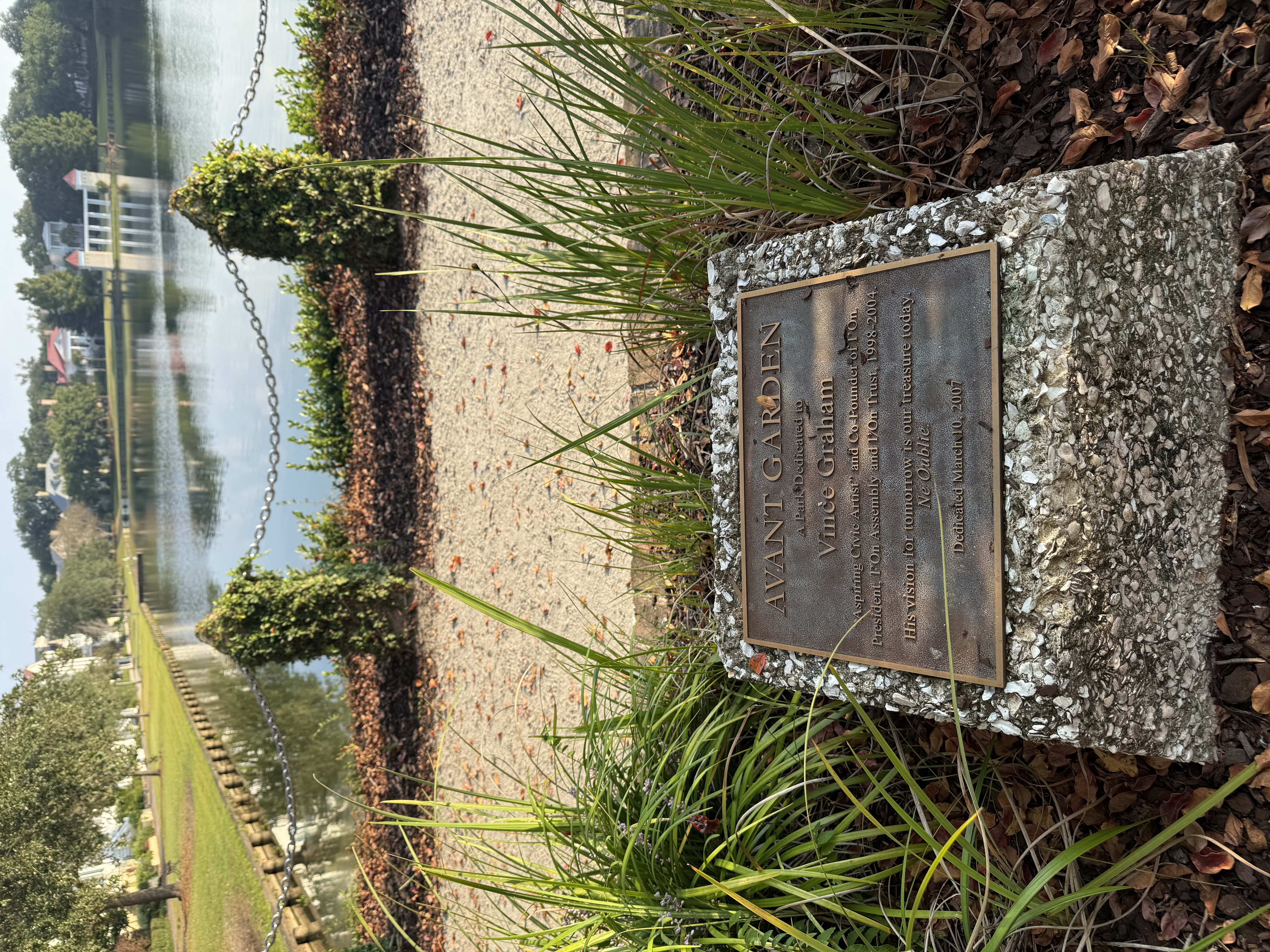 Avant Garden Plaque - Dedicated to Vince Graham
